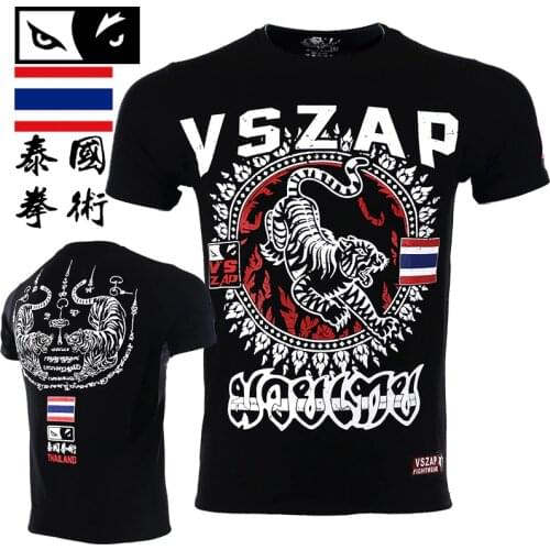 VSZAP tiger Boxing MMA T Shirt Gym Tee Multi-use Fighting Martial Arts Fitness Men