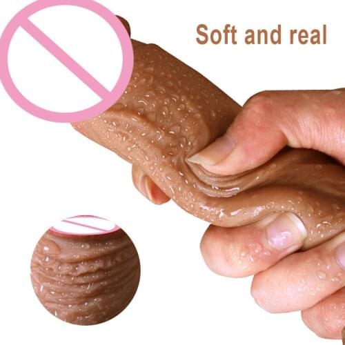 Soft Silicone Realistic Dildo Vibrator Skin Feeling Artificial Penis Suction Cup Dildo Female Masturbation Sex Toys for Women