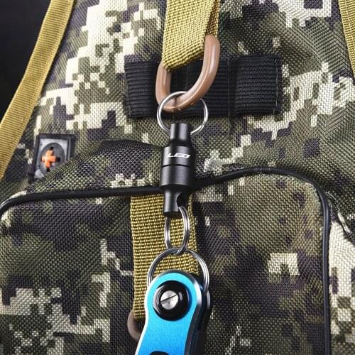 Fly Fishing Magnetic Net Release Holder with Hanging Buckle Magnet Net Gear Fishing Tool Fishing Tackle Fish Grip Retention Rope