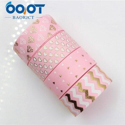 OOOT BAORJCT 171055,22MM hot gold love Printed grosgrain ribbon,garment accessories hair accessories,DIY Handmade gift wrapping