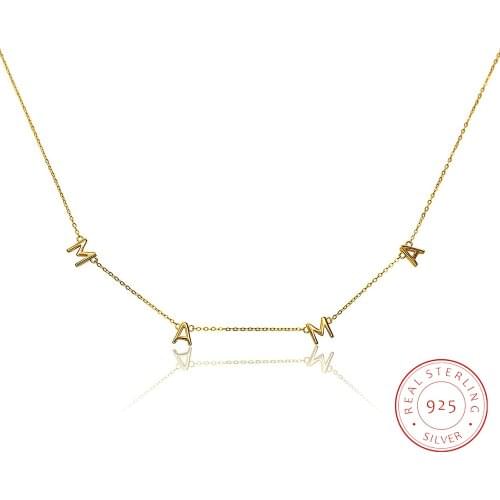 Noelia 925 Sterling Silver Necklace Custom Name Necklace Personlized Initial Letter Pendant Necklace Jewelry For Women