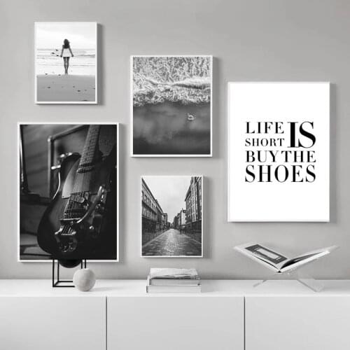 Nordic Wall Art Photo Home Design Canvas Poster Vintage Vintage Classic Black and White Print Art Photo on Living Room Wall