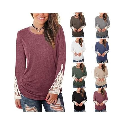 T Shirt Women 2021 New Fashion Hot Style Round Collar T-shirt Sleeves Lace Fold Tshirt YDJR9972