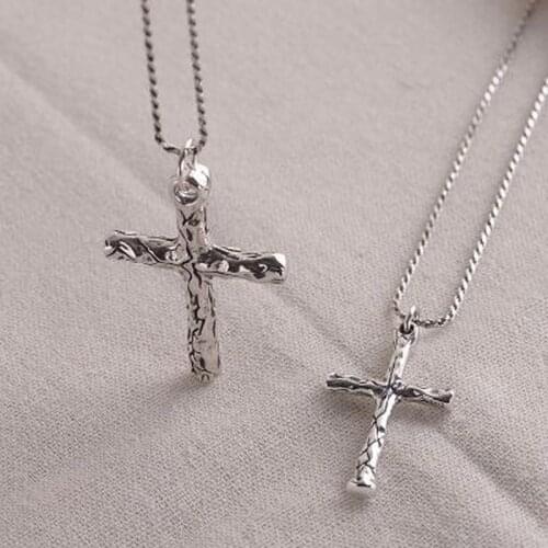 925 Sterling Silver Simple Cross Pendant For Men And Women Couples Viking Christian Jewelry