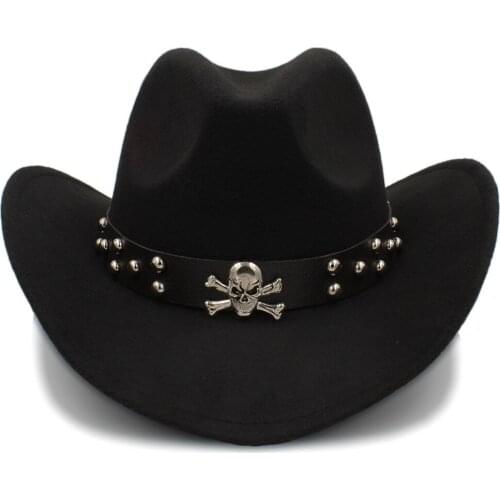Winter Autumn Women Men Wool Hollow Western Cowboy Hat Gentleman Jazz Heren Hoed Sombrero Hombre Cap Size 56-58CM