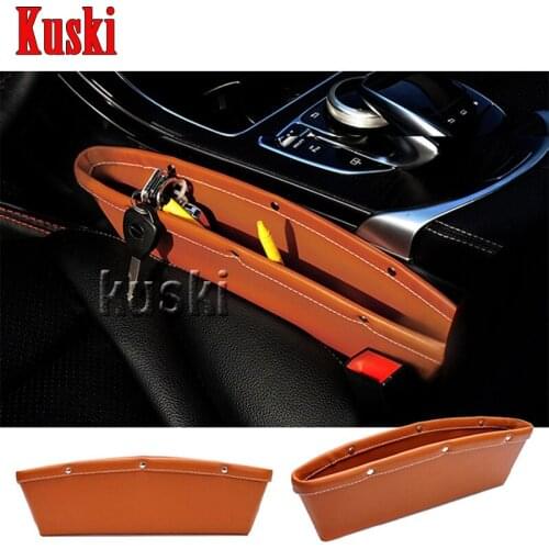 1pc Leather Car Storage Box Car Seat Gap Slit Pocket for Jeep Renegade Wrangler JK Grand Cherokee Compas Car Styling Accessories