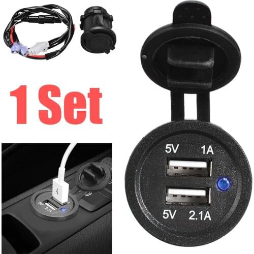 12V Dual USB Car Cigarette Lighter Waterproof Socket Splitter Mobile Smart Phone Charger Adapter Power Plug Power Socket