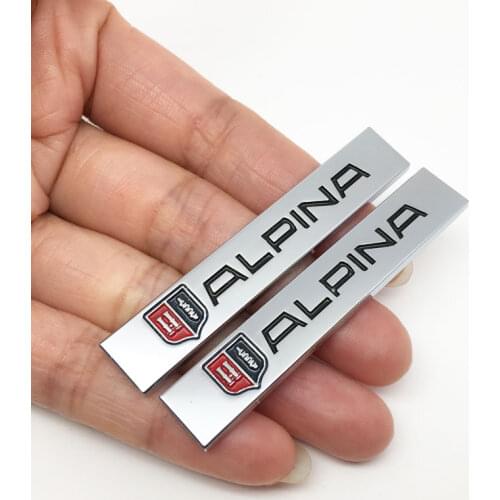 2pcs Metal Stickers For BMW ALPINA E46 E39 E90 E60 E36 F30 X5 E53 F10 E34 Car Side Fender Stickers Car Rear Bumper Trunk Decals