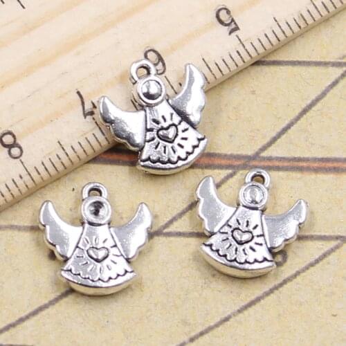 25pcs Charms Lovely Pray Angel 14x13mm Tibetan Pendants Crafts Making Findings Handmade Antique DIY Jewelry