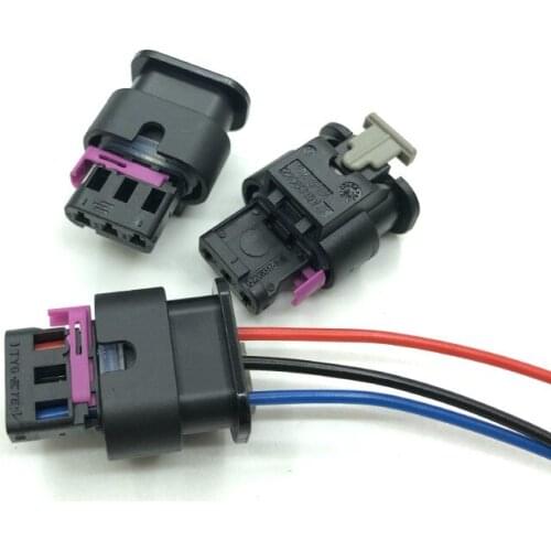 5pcs/lot 3 Pin/Way Female Reversing Radar Plug Connector With Terminals/Wire Pigtail For AUDI Volkswagen Skoda