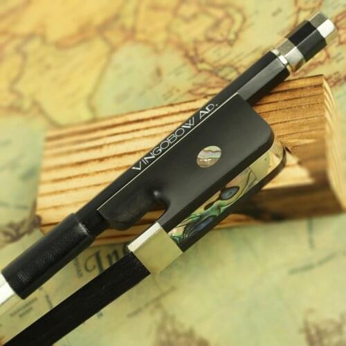 100BFB 4/4 Size French Carbon Fiber BASS BOW Ebony Frog Nickel Silver Mounted Natural Black Horsehair Bass Parts Accessories