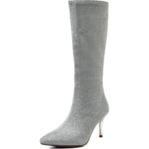 Big Size Pointed Sequin boots boots women woman winter boots women women shoes botas