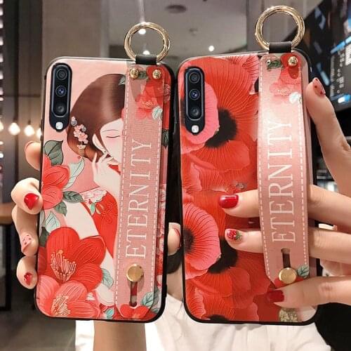 Wrist Strap Case For Samsung Galaxy S9 S8 S10 S20 Plus Ultra Note 8 9 10 plus A50s A70 A20 A30s A51 A71 TPU Phone Holder Cases