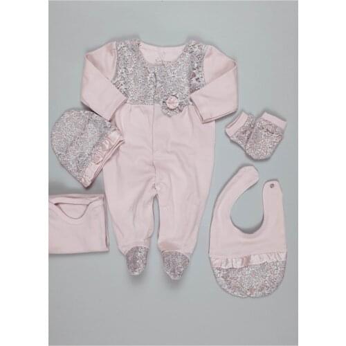 Essentials of Newborn Baby Girl Pink Hospital Out Jumpsuit 5li The Zibin Set Cotton Baby Gift Layette Hospital Outfit Baby Set