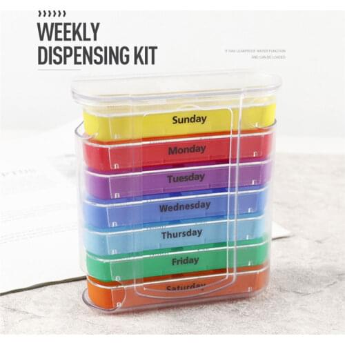 New 7 Days Pill Box Pill Case Container For Tablets Weekly Pillbox Tablet Sorter Medicine Weekly Storage Box Container Organizer