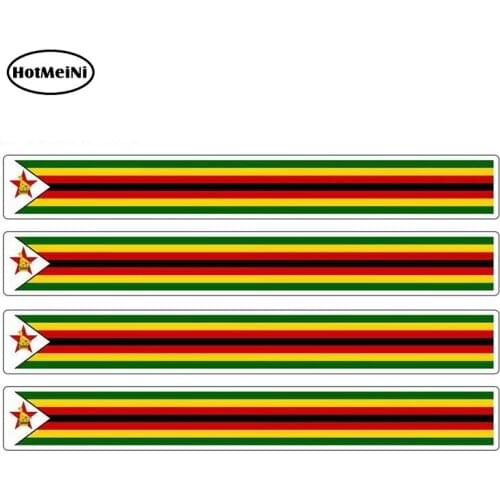 HotMeiNi 13cm x 1.7cm 4pcs Car Stripe Motorcycle Racing Flag Sticker Car Window Decal Bike Moto Tuning Zimbabwe Car Stickers
