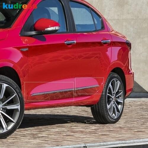 For Fiat Cronos 2018 2019 2020 ABS Chrome Car Side Door Trim Strip Molding Stream Panel Bumper Hoods Styling Accessories