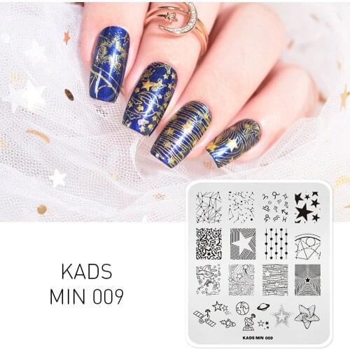 KADS Starry sky nail art stamp template Star & Moon design Manicure Nail Art Image Plate For nail art decorations stamp