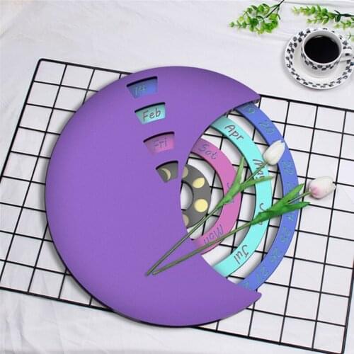 Moon Calendar Epoxy Resin Mold DIY Crafts Calendar Hanging Plate Silicone Mould T84A