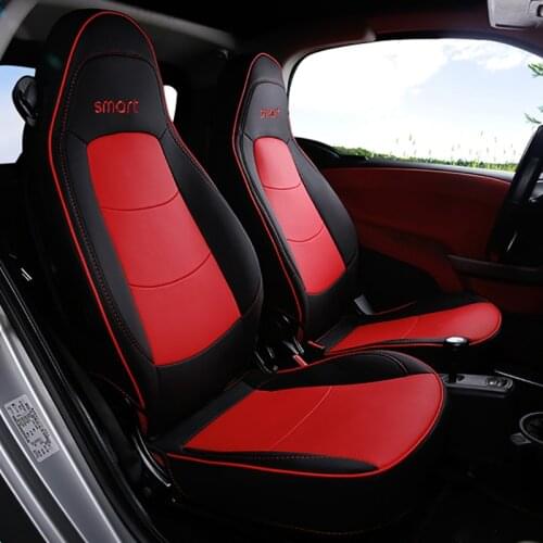 For Smart 451 450 Fortwo Leather Car Full Wrap Seat Cushion Cover Four Seasons Breathable Seat Cushion CarDecoration Accessories