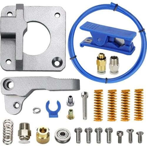 Upgrade 3D Printer Kit Metal MK8 Extruder Feeder Capricorn PTFE Tubing Pneumatic Couplers Bed-Level Spring for Ender 3/ 5 CR-10