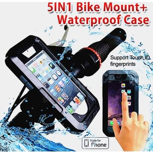 Motorcycle Bicycle Phone Holder For iPhone 5 7 8 6s Plus Xiaomi Huawei Support Mobile Phone Stand With Waterproof Case Bag Shell
