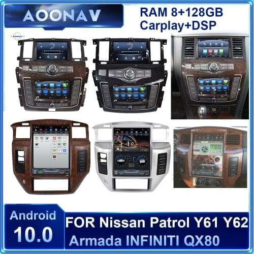 128GB Android 2din car radio coche For Nissan Patrol Y61 Y62 Armada Infiniti QX80 2002-2020 car audio multimídia autoradio