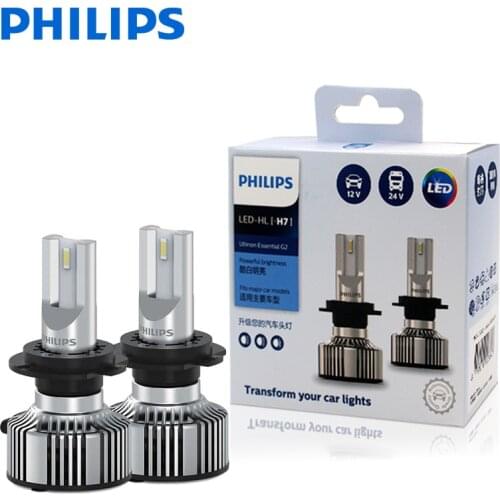 2X Philips Ultinon Essential G2 LED 6500K H7 12/24V 20W PX26d Far and near light Original bulb Super white light 11972UE2X2