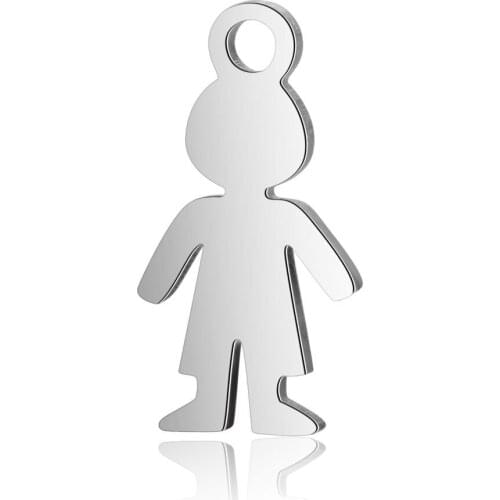 10pcs/lot 7*14mm Stainless Steel Boy Pendant Bracelet Charms DIY Crafting Jewelry Making Handicraft Accessories Wholesale