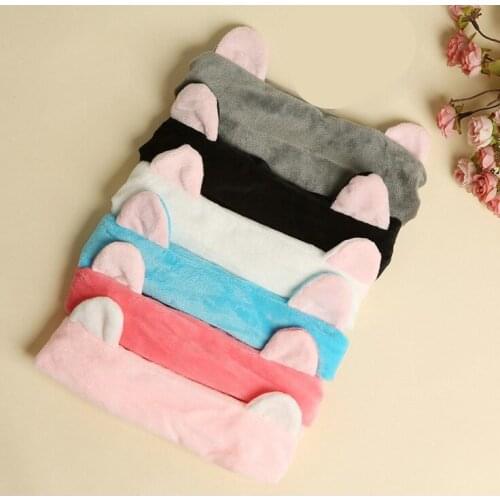 Cute Cat Ears Headband Hairband Turban Spa Bath Wash Elastic Hair Band Wrap Clips Hair Accessories Makeup Tool