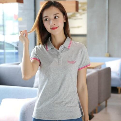 Ruoru M-6XL Solid Polo Shirt Ladies Brand Clothing Casual Slim Women Polos Summer Work Polo Femme White Gray Clothes Girls Polo