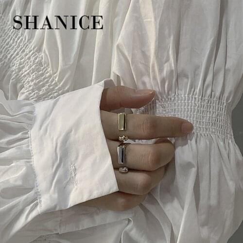 SHANICE 925 Sterling Silver Open Ring Niche design ins cold wind D shape Jewelry For Women Young Girl Child Gifts Adjustable