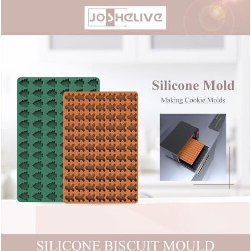 72/77 Holes Silicone Biscuit Mold Christmas Tree Gingerbread Man Making Pet Dog Biscuits Chocolate Candy Baking Mold