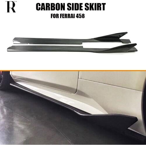 Real Carbon Fiber Side Bumper Extension Skirt For Ferrari 458 Base Coupe 2011 - 2016