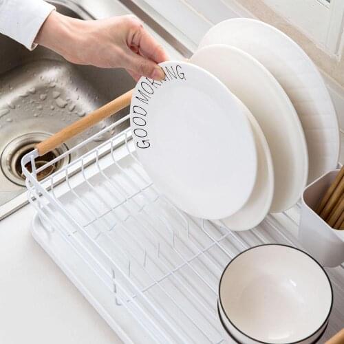 2020Hot Iron Kitchen Dish Drying Rack Tableware Drainer Storage Basket Shelf Bowl Plate Dishes Drainer Kitchen Sink Organizer