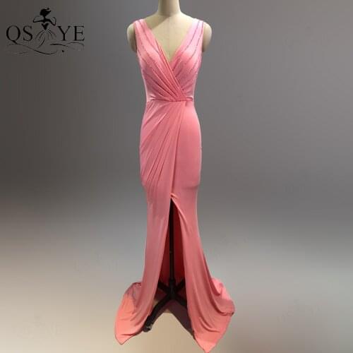 Broken Size Blush Pink Prom Dresses Long Sleeves Chiffon Evening Dress A Line Lace Appliques Party Gowns Formal Dresses 2021