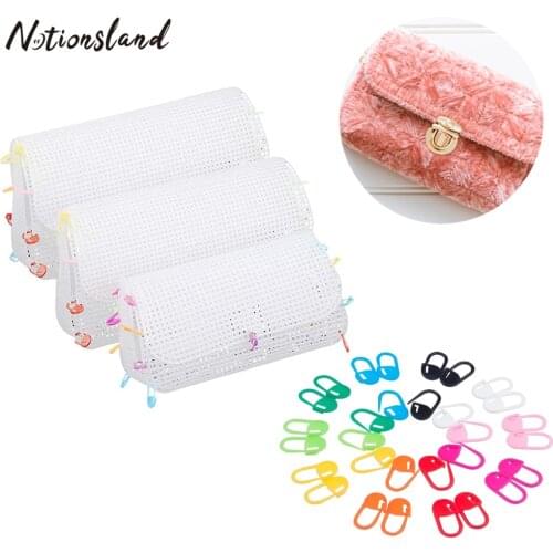 103Pcs Weaving Plastic Mesh Sheet With Locking Stitch Markers Bag Making Mesh Cloth DIY Handcraft Weaving Latch Hook Tool