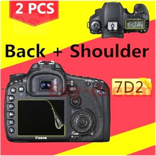 2pcs Main LCD Screen + Shoulder Info Top Screen Protector Guard Film Protection for Canon 7D2 / 7D Mark II DSLR Camera