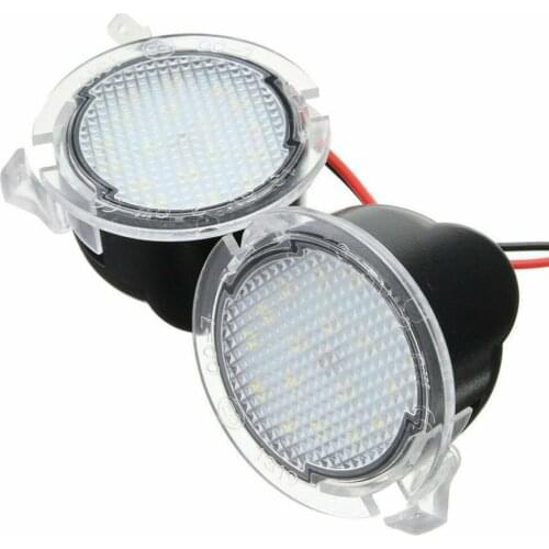 2Pcs Plastic Blue Full LED Under-Mirror Puddle Lights Fit For Ford F-150 Edge Flex Taurus Toyota Sequoia Tundra Lincoln MKS MKT