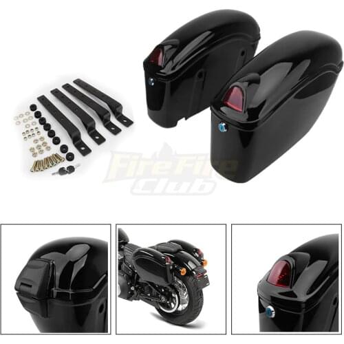 2X Universal Motorbike Side Cases Side Box Tail Luggage Cargo Box For Suzuki Yamaha Honda Harley Kawasaki Motorcycle Accessories