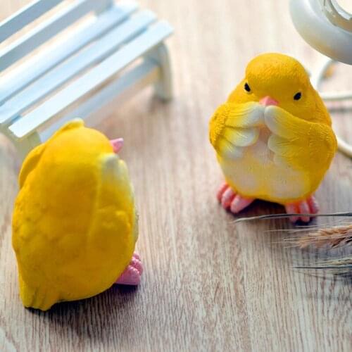 3 Pieces/Set) Garden Decoration Outdoor Resin Simulation Small Animal Chicken Resin Decor Crafts