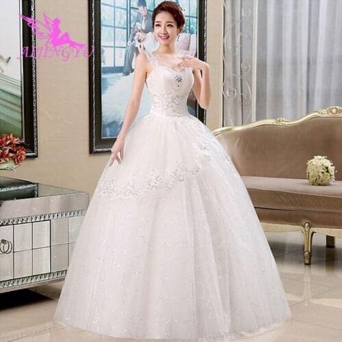 AIJINGYU 2021 bridal Customized new hot selling cheap ball gown lace up back formal bride dresses wedding dress WK432
