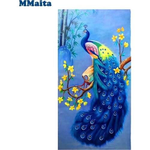DIY Diamond Painting Animal art, colorful peacock Diamond Mosaic Drill Square Embroidery round Cross Stitch Handmade HobbyGG5435