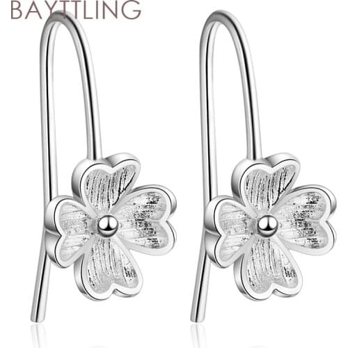 BAYTTLING 925 Sterling Silver 20MM Mini Flower Stud Earrings For Women Fashion Wedding Jewelry Couple Christmas Earrings