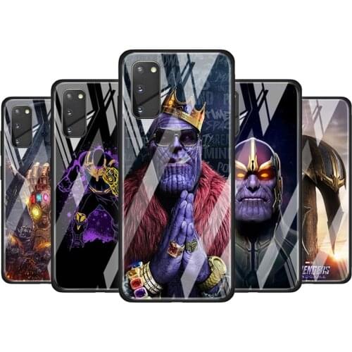 Avengers Thanos Tempered Glass Cover For Samsung Galaxy S20 S10 S9 S8 S10E FE Ultra Plus Lite 5G Phone Case