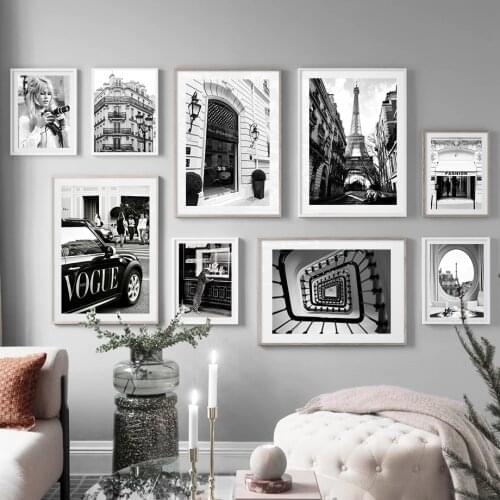 Black White Poster Architecture Canvas Painting Photography Girl Posters Nordic Art Print Modern Wall Pictures Living Room Decor