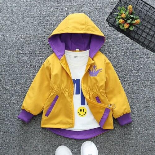 Childrens Clothing 1-6 Years Old Jacket Spring And Autumn Cute Baby Girls Jacket Shirt Infant Windbreaker Little Crown Fashion