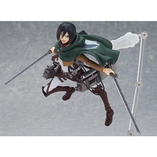 19cm Anime Attack on Titan Figma Eren Jaeger 207 Mikasa Ackerman 203 Levi Ackerman 213 PVC Action Figure Collectible Model Gift