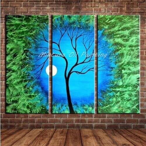 Mintura Paintings Hand Painted Landscape Oil Painting on Canvas Modern Abstract Art Tree Pictures For Living Room Home Decor