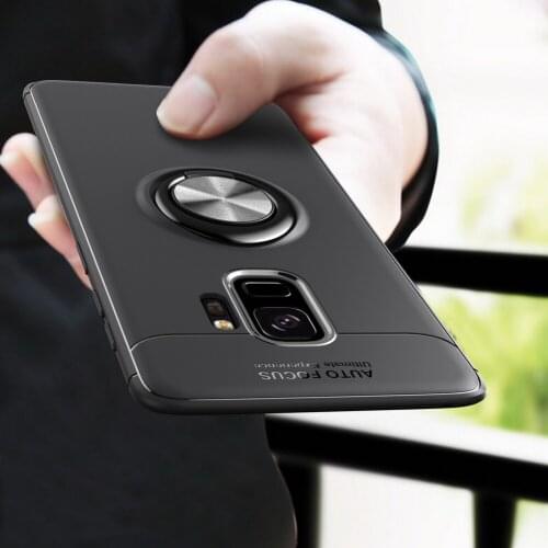 Magnetic Bracket Holder Case For Samsung Galaxy S9 Case 360 Rotating Finger Ring stand Phone Cover for samsung S9 Plus S9 + Capa